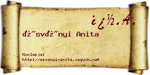 Ásványi Anita névjegykártya
